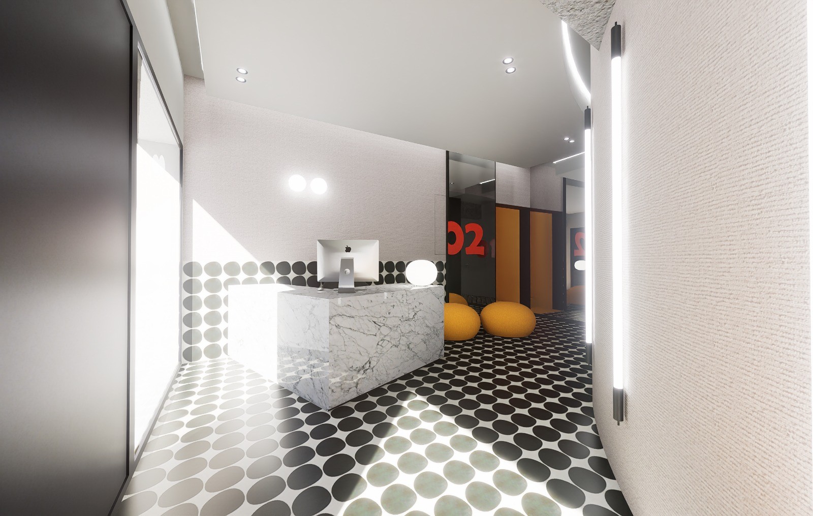 Reception della clinica in Viale Parioli 41, Roma